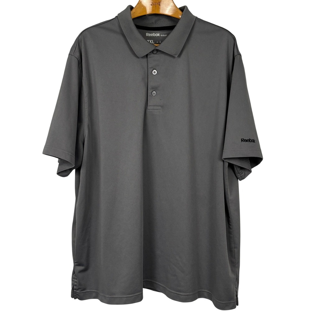 Reebok Golf Polo Shirt Mens 3XL Gray Performance Short Sleeve Athletic